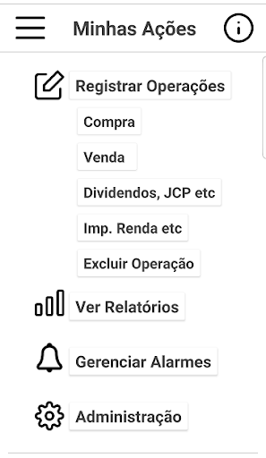 Minhas Ações Screen 2