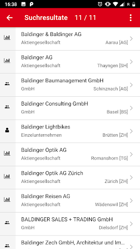 Zefix mobile Screen 2