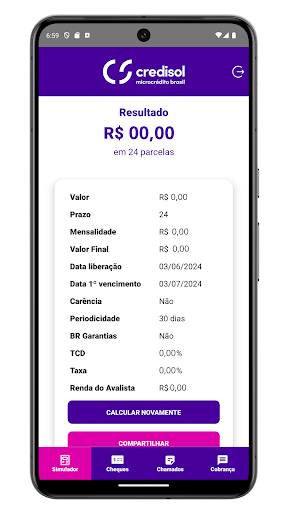 Simulador de Crédito Screen 2