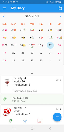 Android application Emoji diary screenshort