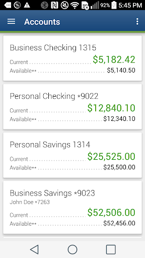 Android application Evansville FCU Mobile Banking screenshort