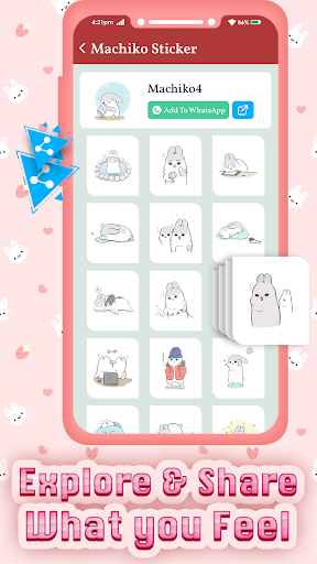 Machiko Rabbit Stickers For WA