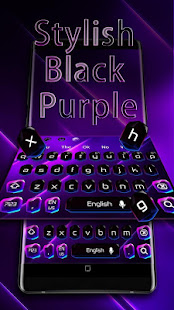 Stylish Black Purple Keyboard