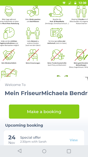 Android application Mein FriseurMichaela Bendrien screenshort