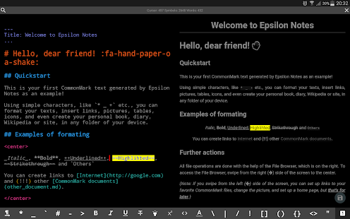 Epsilon Notes: Markdown Editor Captura de pantalla