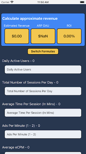 Android application Ad Revenue Calculator screenshort