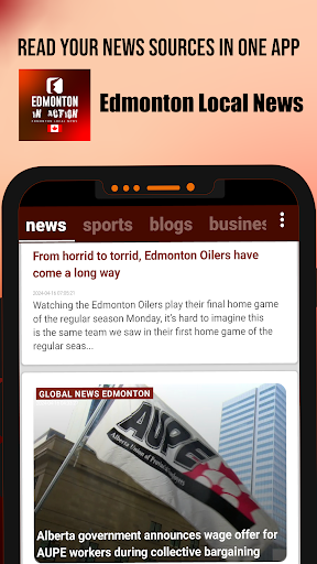 Android application Edmonton in Action - News screenshort