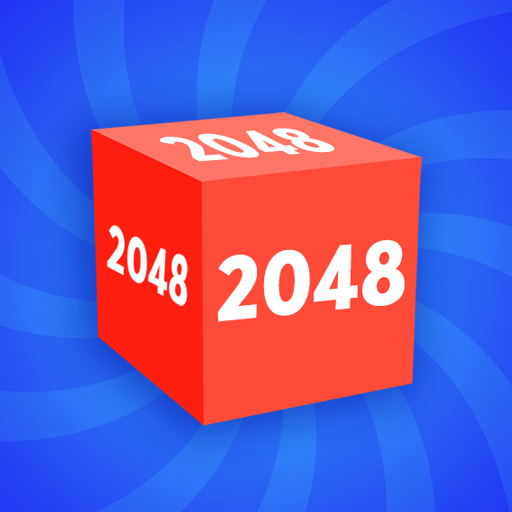 Game 2048 3D. Cube chain. Cube  Icon