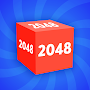 Game 2048 3D. Cube chain. Cube merge