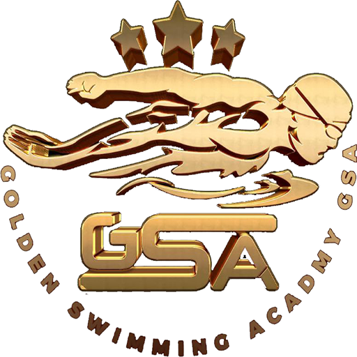 Golden swimming logo
