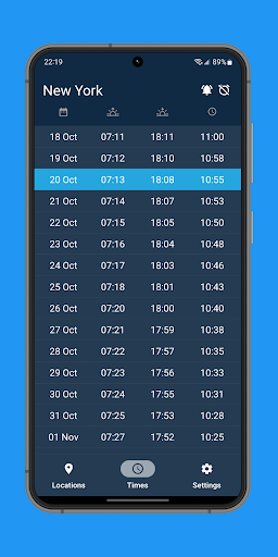 Android application Sunrise and Sunset Times screenshort