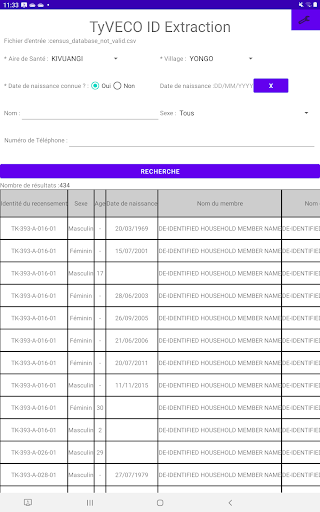 TyVECO Census ID Extractor Screen 2