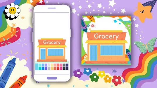 Coloring Book: Grocery Stores