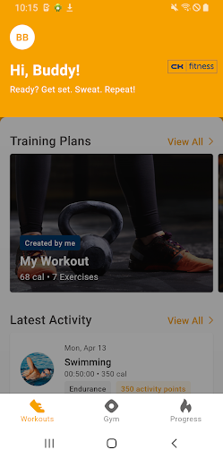 Android application CK Fitness screenshort