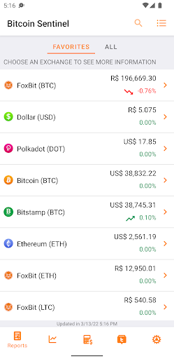 Android application Bitcoin Sentinel screenshort