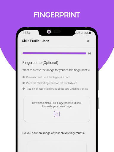 Android application Child ID FIle screenshort