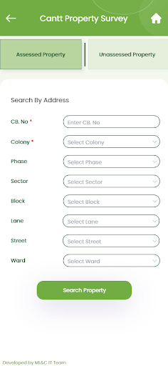 Cantonment Property Survey Screen 3