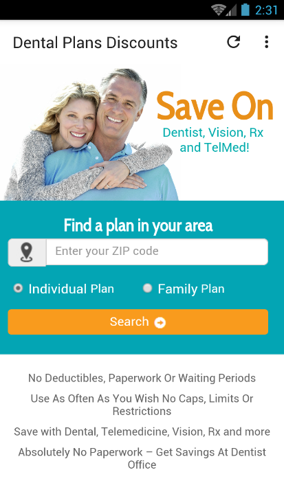 Dental Plans Discount Screen 1