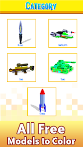 Weapons 3D Color by Number