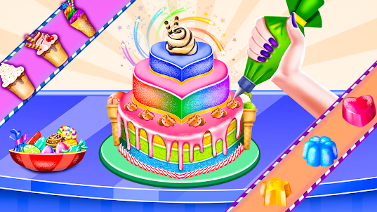 Sweet Bakery Rainbow Cake Game