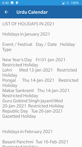 Urdu Calendar 2024 Islamic