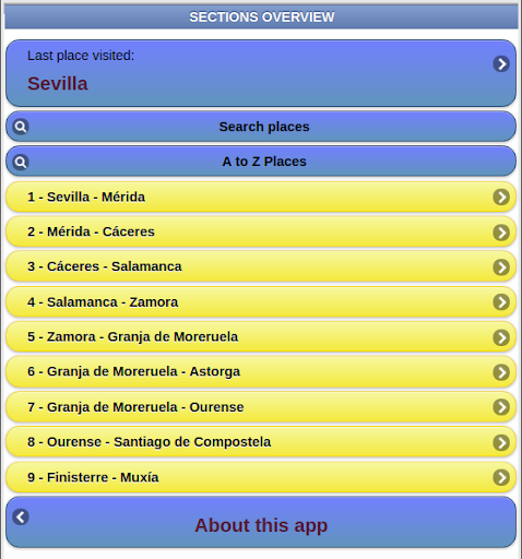 Android application Vía de la Plata Guide screenshort