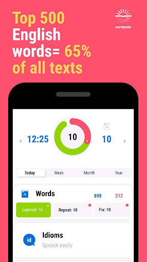 Android application English with Wordwide: words screenshort