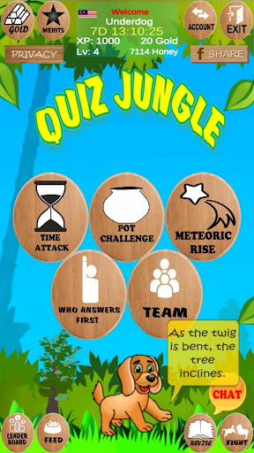 Android application Quiz Jungle screenshort
