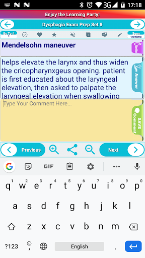 Android application Dysphagia Practice Test screenshort