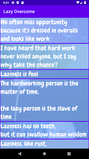 lazy overcome Screen 3