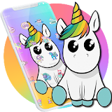 Cute Colorful Cartoon Unicorn Theme icon
