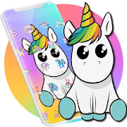 Cute Colorful Cartoon Unicorn Theme  Icon