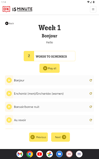 Screenshot of DK 15 Minute Language Course