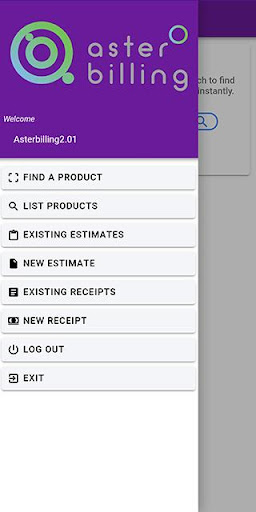 Android application Aster Billing Order App screenshort