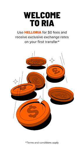 Android application Ria Money Transfer: Send Money screenshort