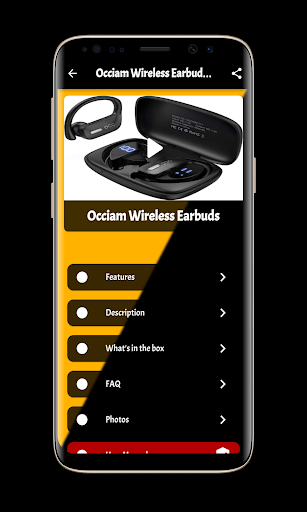 Occiam Wireless Earbuds Guide Screen 2