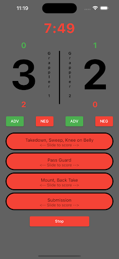 Ultimate BJJ Timer Screen 3