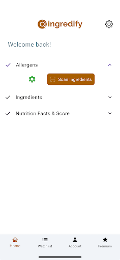 Android application Ingredify - Allergens Checker screenshort