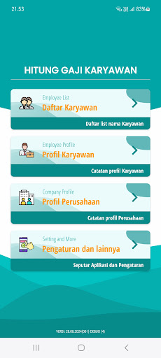 Android application Hitung Gaji screenshort