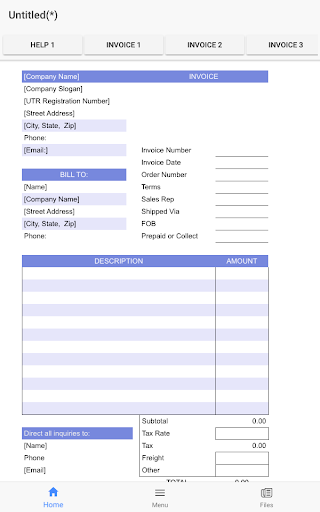 Invoice and Quote Tab