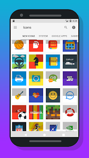 Nougat Square - Captura de pantalla del paquete de iconos