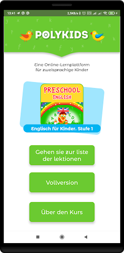 Android application English for kids 1 PolyKids screenshort