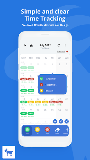 Android application timeGOAT - Time Tracking screenshort