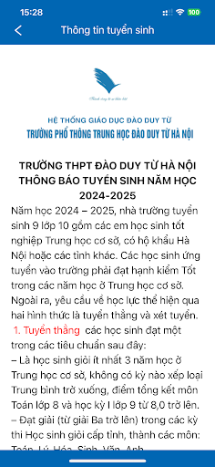 Tuyển Sinh - THPT Đào Duy Từ