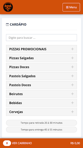 Mana pizzas Screen 2
