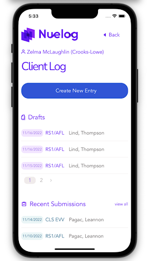 Android application Nuelog screenshort