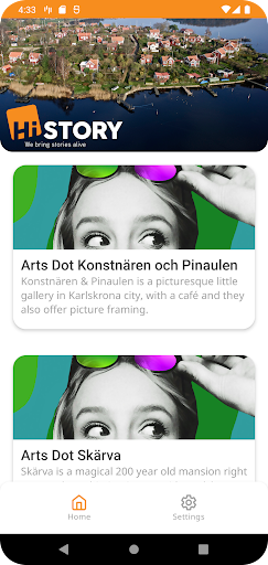 Android application Hi-Story screenshort