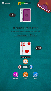 Captura de Pantalla 5 Blackjack - Casino Card Game android
