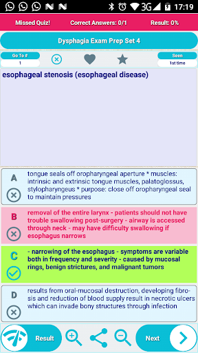 Dysphagia Practice Test Screen 2
