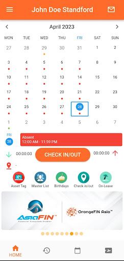 Android application StarTrackMY HRMS screenshort